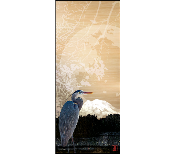 "Mt Rainier with Heron" - Doyle Fanning